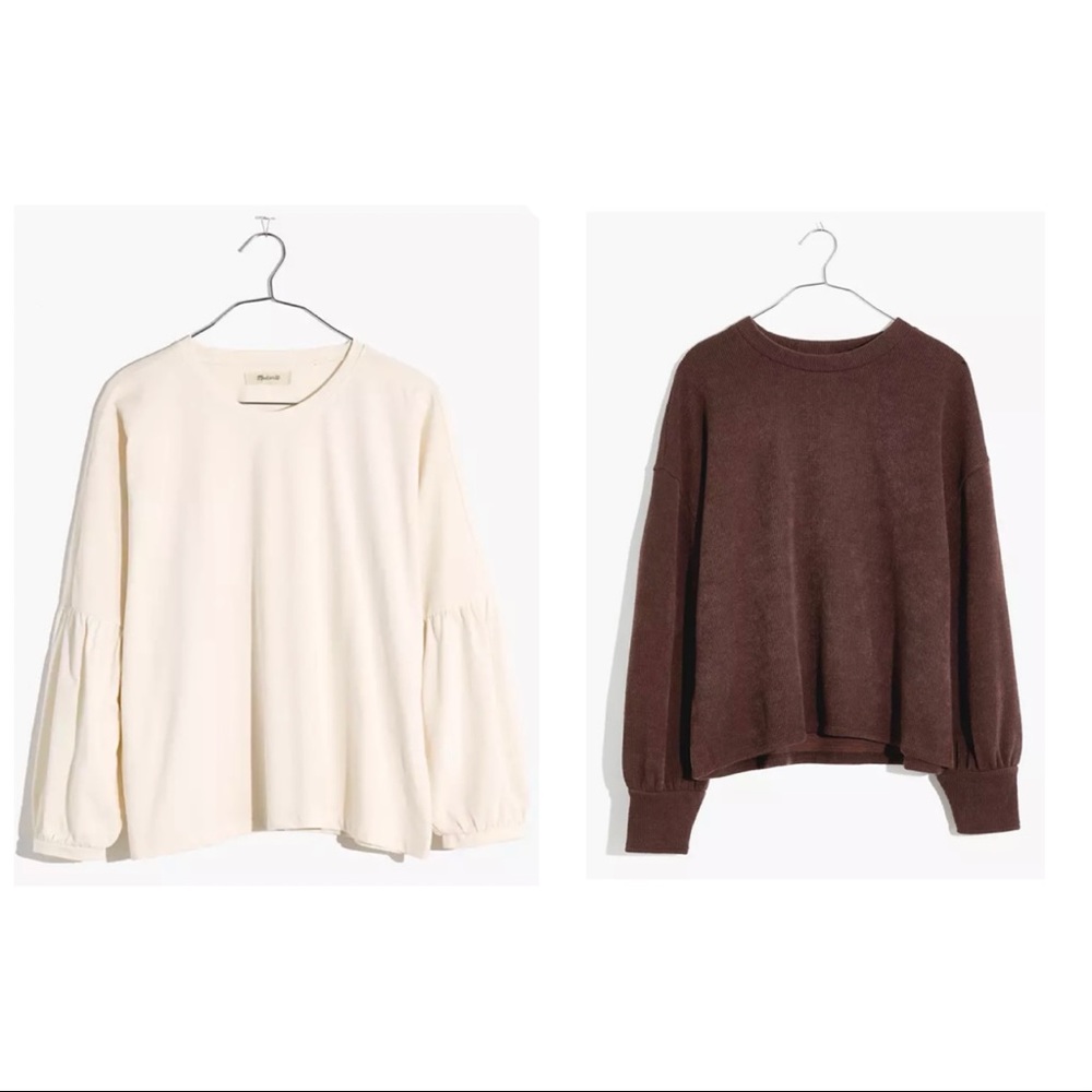 SOLD NWT Madewell tops Cream and Brown